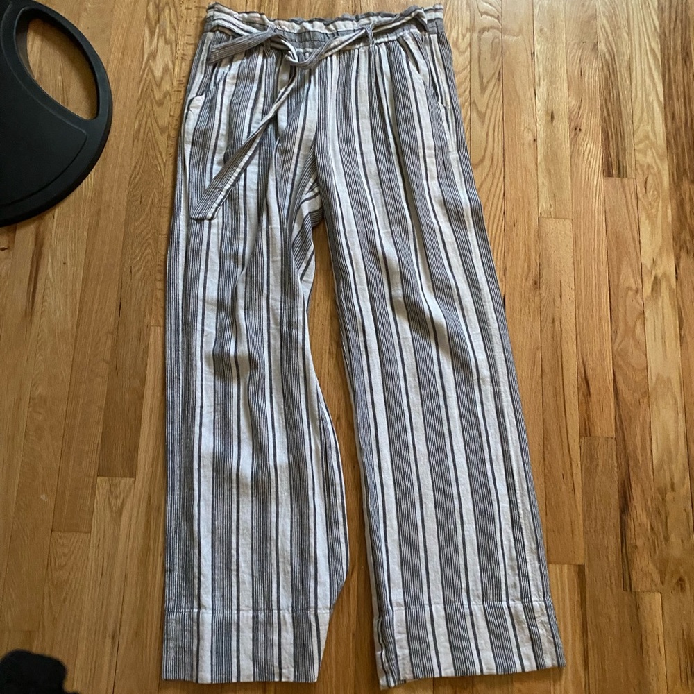 Striped linen pants